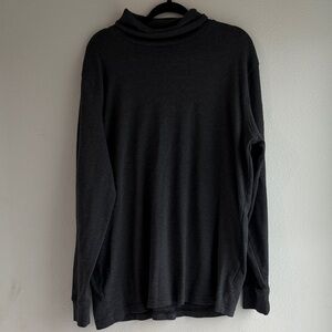 Lands' End Men's Charcoal Turtleneck Long Sleeve Shirt
